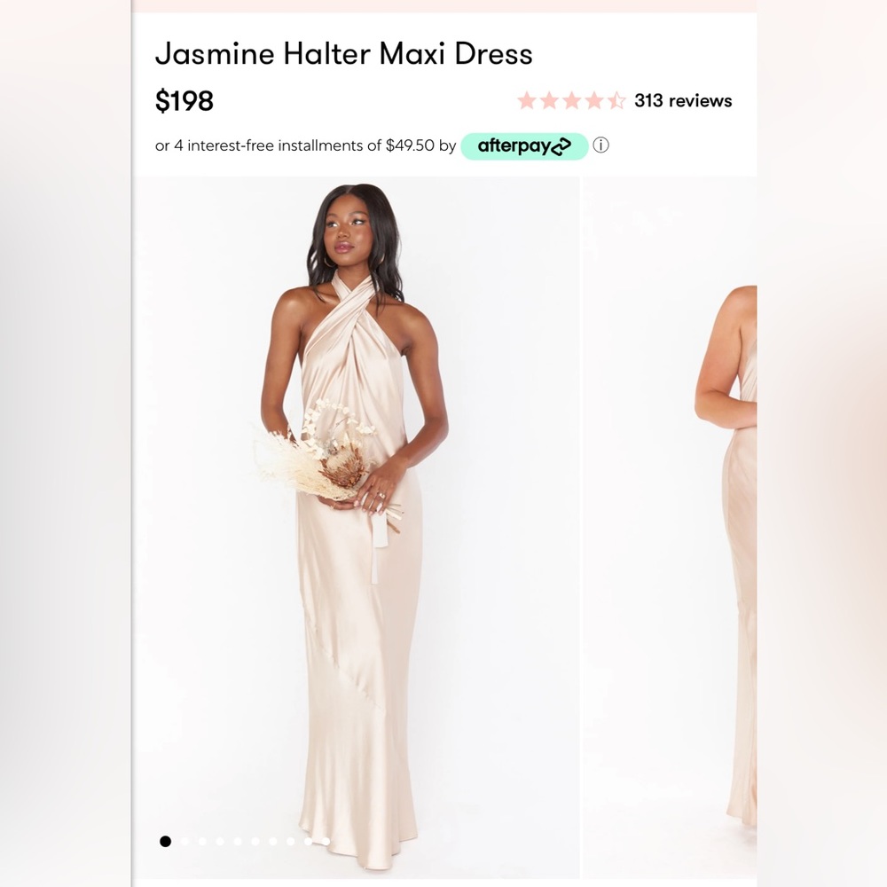 Show Me Your Mumu Women's Jasmine Halter Maxi Dress Champagne Size XXS